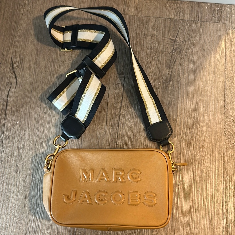 Marc Jacobs Brown Leather Camera Flash Crossbody Bag Purse